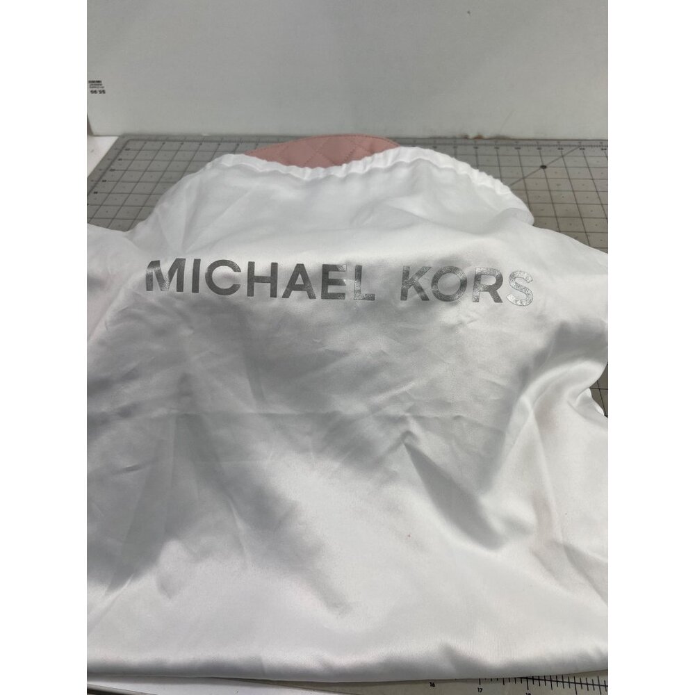 Michael Kors Quilted Pink Backpack Adjustable Gold Hardware Dust Bag - Picture 5 of 8